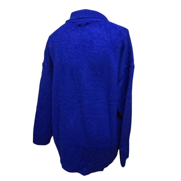 H&M Ladies Fine-knit Collared Sweater Blue Size Large NWT - Picture 4 of 8